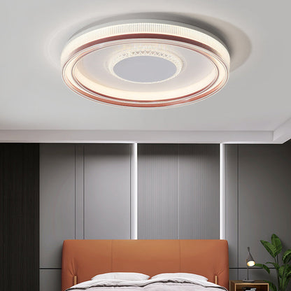 Modern Luxury Round Metal Acrylic LED Flush Mount Ceiling Light For Bedroom