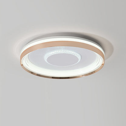 Modern Luxury Round Metal Acrylic LED Flush Mount Ceiling Light For Bedroom