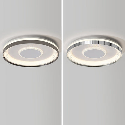Modern Luxury Round Metal Acrylic LED Flush Mount Ceiling Light For Bedroom