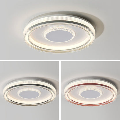 Modern Luxury Round Metal Acrylic LED Flush Mount Ceiling Light For Bedroom