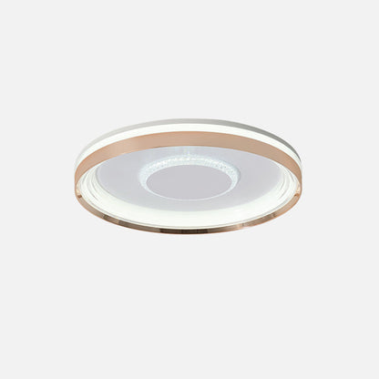 Modern Luxury Round Metal Acrylic LED Flush Mount Ceiling Light For Bedroom