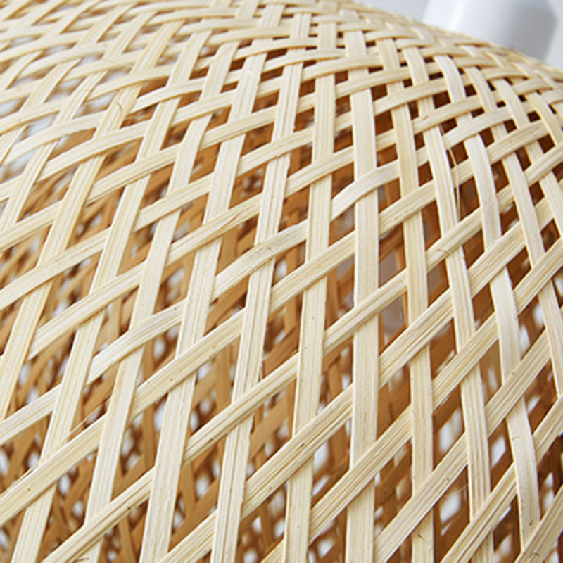 Traditional Chinese Dome Bamboo 1-Light Pendant Light For Living Room