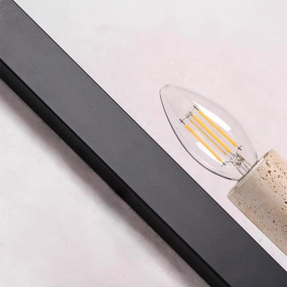 Contemporary Retro Candle Yellow Travertine Iron 1-Light Wall Sconce Lamp For Living Room