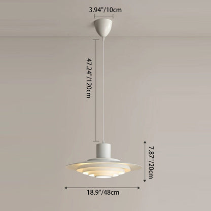 Contemporary Scandinavian Round Flying Saucer Aluminum 1-Light Pendant Light For Living Room