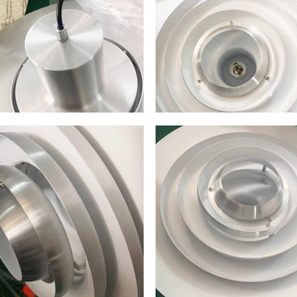 Contemporary Scandinavian Round Flying Saucer Aluminum 1-Light Pendant Light For Living Room
