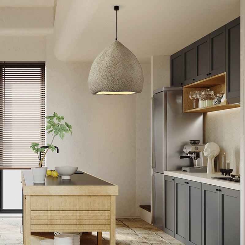 Traditional Japanese Dome High Density Polystyrene 1-Light Pendant Light For Living Room