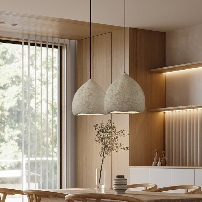 Traditional Japanese Dome High Density Polystyrene 1-Light Pendant Light For Living Room