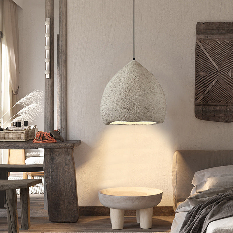 Traditional Japanese Dome High Density Polystyrene 1-Light Pendant Light For Living Room