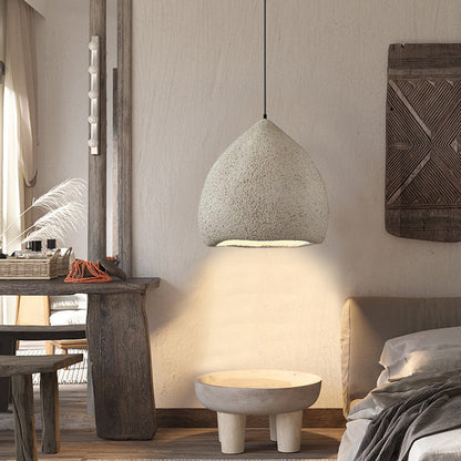 Traditional Japanese Dome High Density Polystyrene 1-Light Pendant Light For Living Room