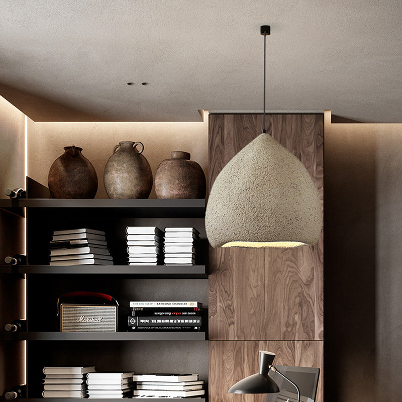 Traditional Japanese Dome High Density Polystyrene 1-Light Pendant Light For Living Room