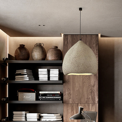 Traditional Japanese Dome High Density Polystyrene 1-Light Pendant Light For Living Room