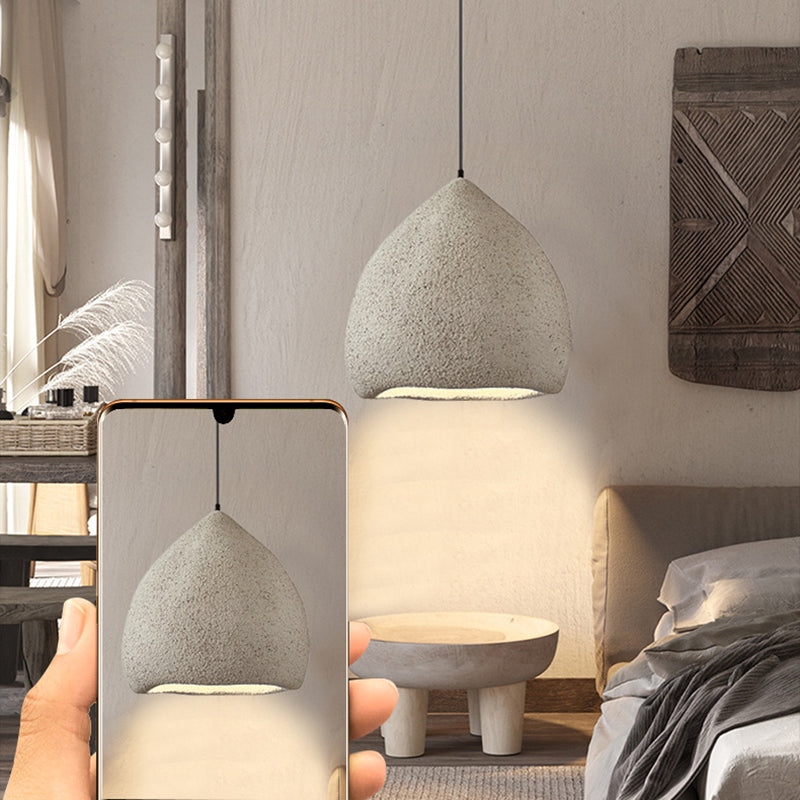 Traditional Japanese Dome High Density Polystyrene 1-Light Pendant Light For Living Room