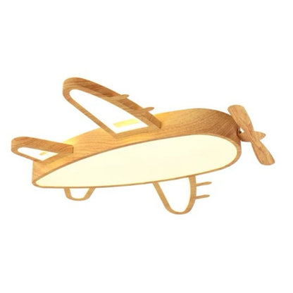Modern Eclectic Kids Cartoon Airplane Iron Acrylic LED Flush Mount Ceiling Light For Bedroom