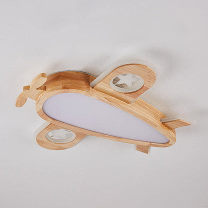Modern Eclectic Kids Cartoon Airplane Iron Acrylic LED Flush Mount Ceiling Light For Bedroom
