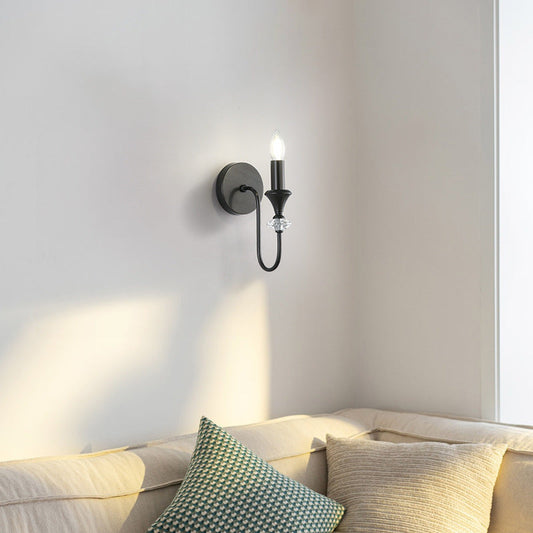 Modern Luxury Candle Copper 1/2/3 Light Wall Sconce Lamp For Bedroom