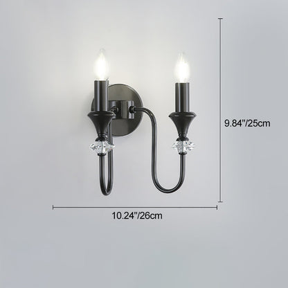 Modern Luxury Candle Copper 1/2/3 Light Wall Sconce Lamp For Bedroom