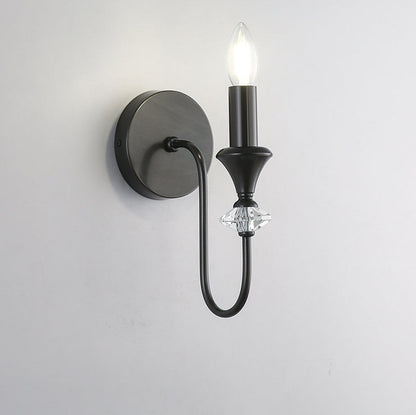 Modern Luxury Candle Copper 1/2/3 Light Wall Sconce Lamp For Bedroom