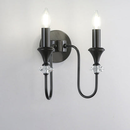 Modern Luxury Candle Copper 1/2/3 Light Wall Sconce Lamp For Bedroom