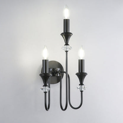 Modern Luxury Candle Copper 1/2/3 Light Wall Sconce Lamp For Bedroom