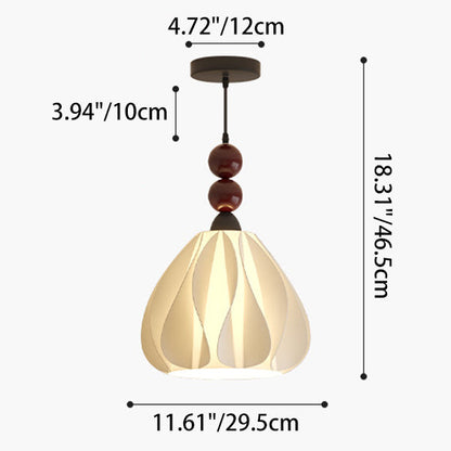 Modern Eclectic Petal Iron PLA 1-Light Pendant For Bedroom