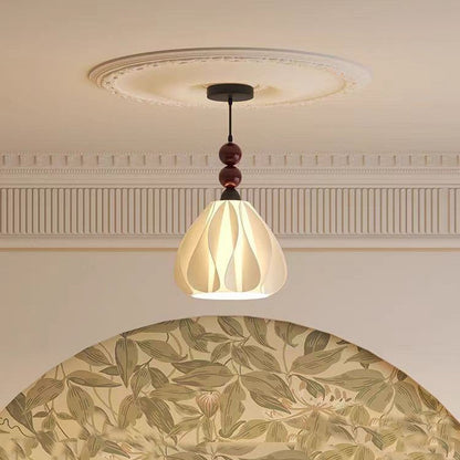 Modern Eclectic Petal Iron PLA 1-Light Pendant For Bedroom