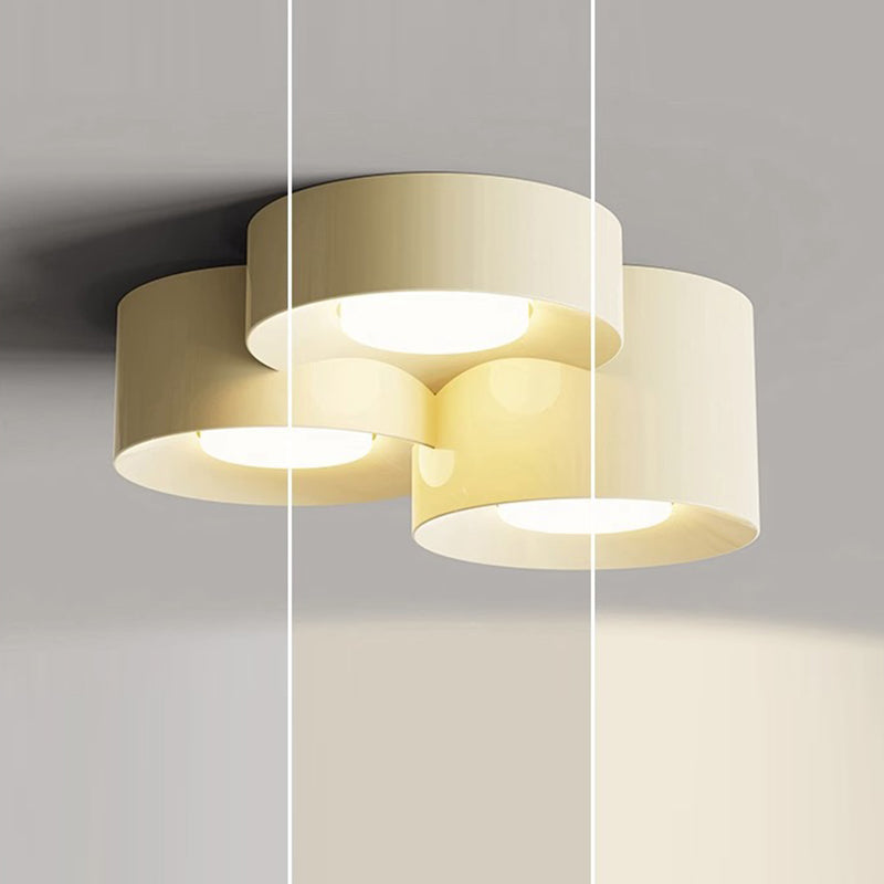 Modern Minimalist Multiple Cylinder Iron Acrylic LED Flush-Mount Ceiling Light For Bedroom