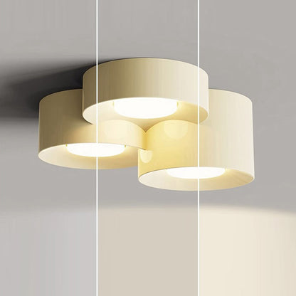 Modern Minimalist Multiple Cylinder Iron Acrylic LED Flush-Mount Ceiling Light For Bedroom