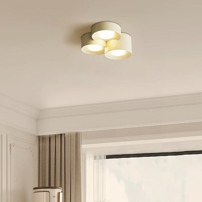 Modern Minimalist Multiple Cylinder Iron Acrylic LED Flush-Mount Ceiling Light For Bedroom
