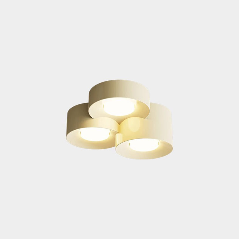Modern Minimalist Multiple Cylinder Iron Acrylic LED Flush-Mount Ceiling Light For Bedroom
