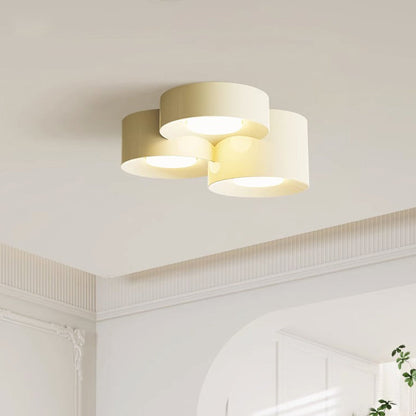 Modern Minimalist Multiple Cylinder Iron Acrylic LED Flush-Mount Ceiling Light For Bedroom