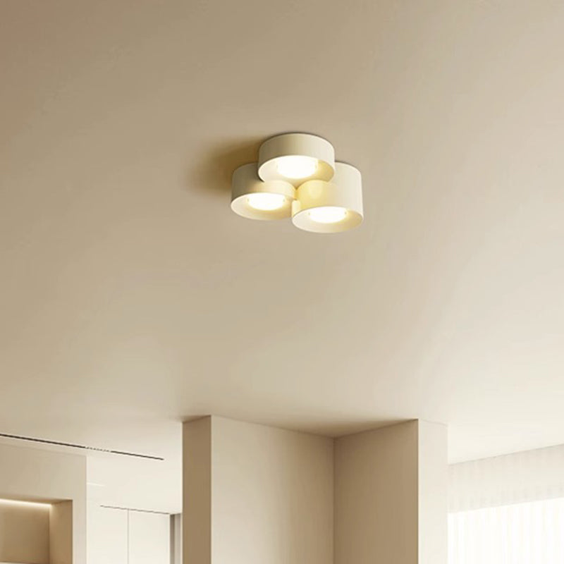 Modern Minimalist Multiple Cylinder Iron Acrylic LED Flush-Mount Ceiling Light For Bedroom