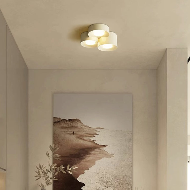 Modern Minimalist Multiple Cylinder Iron Acrylic LED Flush-Mount Ceiling Light For Bedroom