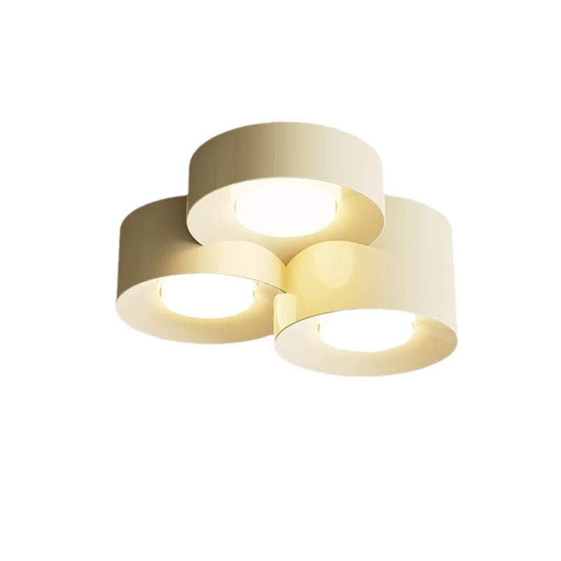 Modern Minimalist Multiple Cylinder Iron Acrylic LED Flush-Mount Ceiling Light For Bedroom