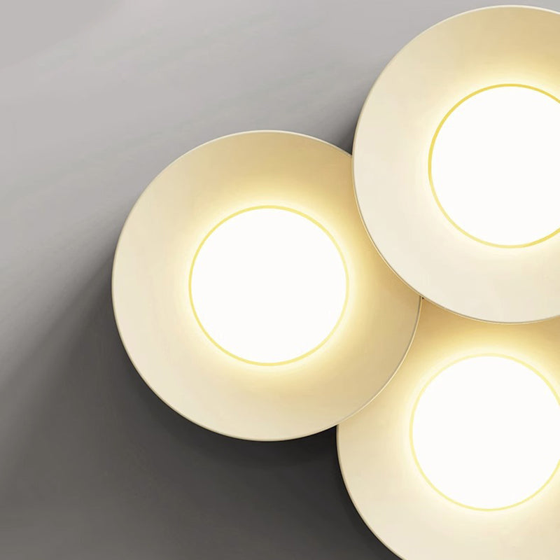 Modern Minimalist Multiple Cylinder Iron Acrylic LED Flush-Mount Ceiling Light For Bedroom