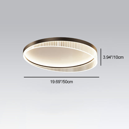 Modern Luxury Round Iron Acrylic LED Flush-Mount Ceiling Light For Bedroom