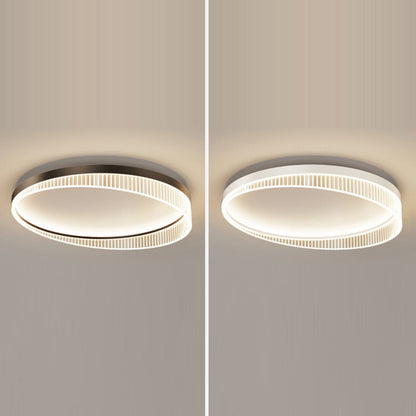 Modern Luxury Round Iron Acrylic LED Flush-Mount Ceiling Light For Bedroom