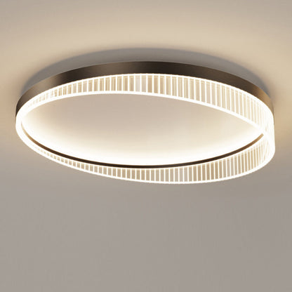 Modern Luxury Round Iron Acrylic LED Flush-Mount Ceiling Light For Bedroom