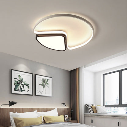 Contemporary Creative Round Iron Metal Acrylic LED Flush-Mount Ceiling Light For Bedroom