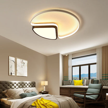Contemporary Creative Round Iron Metal Acrylic LED Flush-Mount Ceiling Light For Bedroom