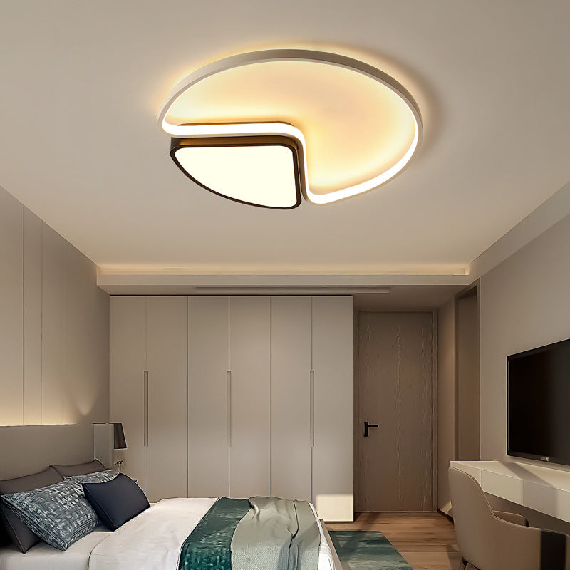 Contemporary Creative Round Iron Metal Acrylic LED Flush-Mount Ceiling Light For Bedroom