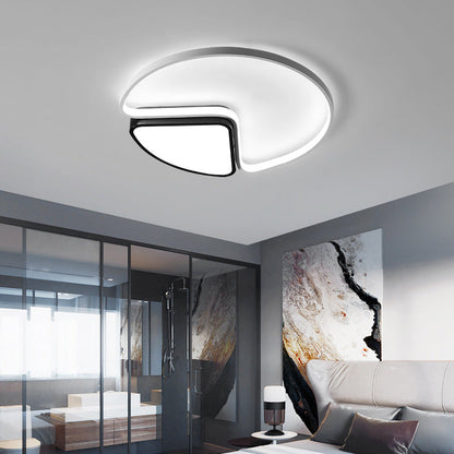 Contemporary Creative Round Iron Metal Acrylic LED Flush-Mount Ceiling Light For Bedroom
