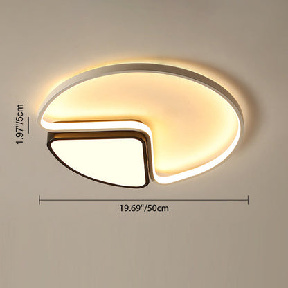 Contemporary Creative Round Iron Metal Acrylic LED Flush-Mount Ceiling Light For Bedroom