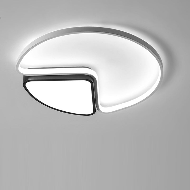 Contemporary Creative Round Iron Metal Acrylic LED Flush-Mount Ceiling Light For Bedroom