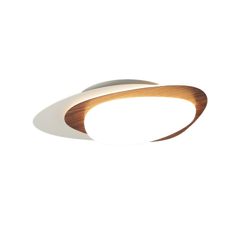 Modern Simplicity Pebble Oval Iron PE LED Flush-Mount Ceiling Light For Bedroom