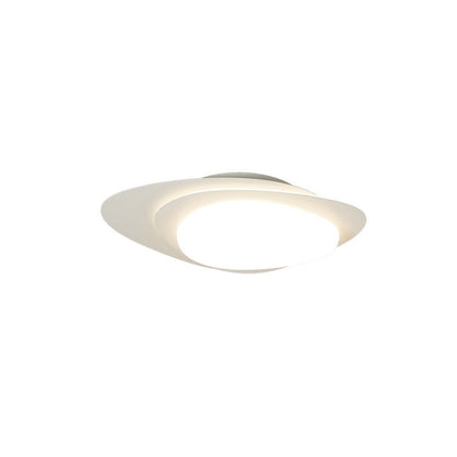 Modern Simplicity Pebble Oval Iron PE LED Flush-Mount Ceiling Light For Bedroom