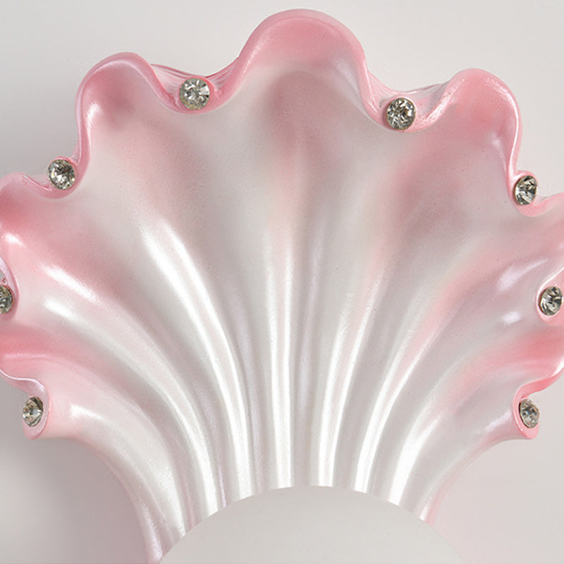 Contemporary Creative Pearl Resin Glass 1-Light Wall Sconce Lamp For Bedroom