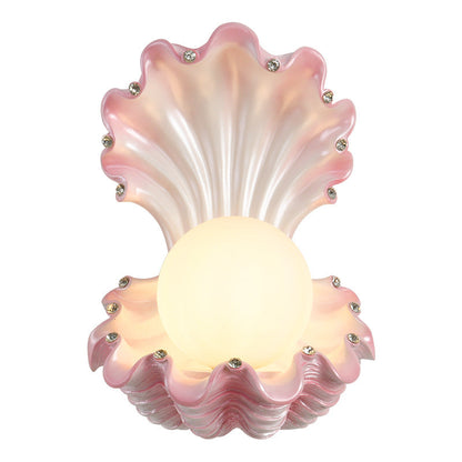Contemporary Creative Pearl Resin Glass 1-Light Wall Sconce Lamp For Bedroom