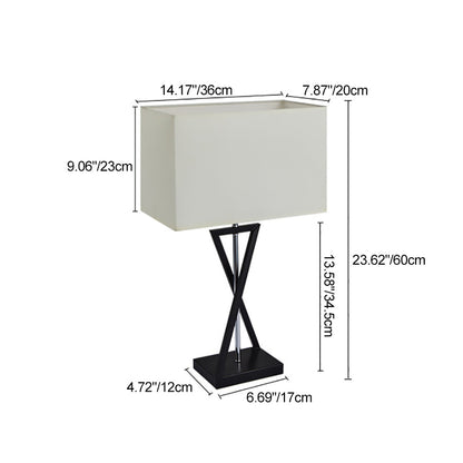 Modern Minimalist Cylinder Iron Linen 1-Light Table Lamp For Bedroom