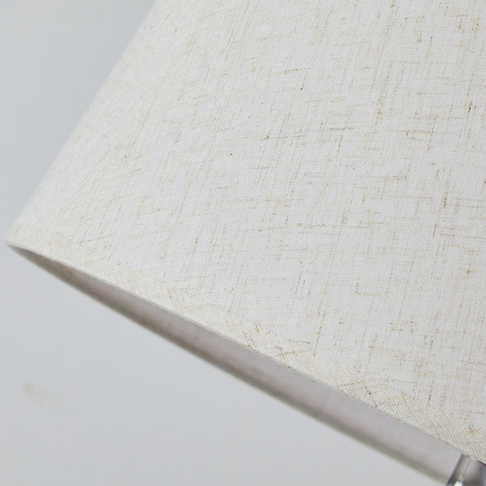 Modern Minimalist Cylinder Iron Linen 1-Light Table Lamp For Bedroom