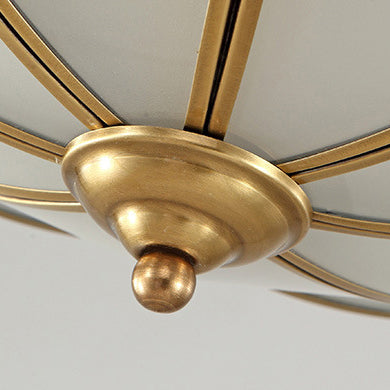 Modern Shabby Chic Copper Glass 3/4 Light Flush Mount Ceiling Light For Bedroom